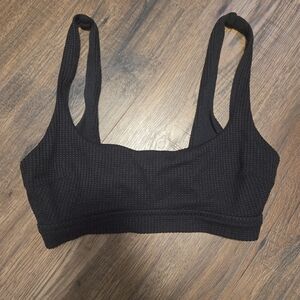 Aerie Black Textured Bralette Sz M